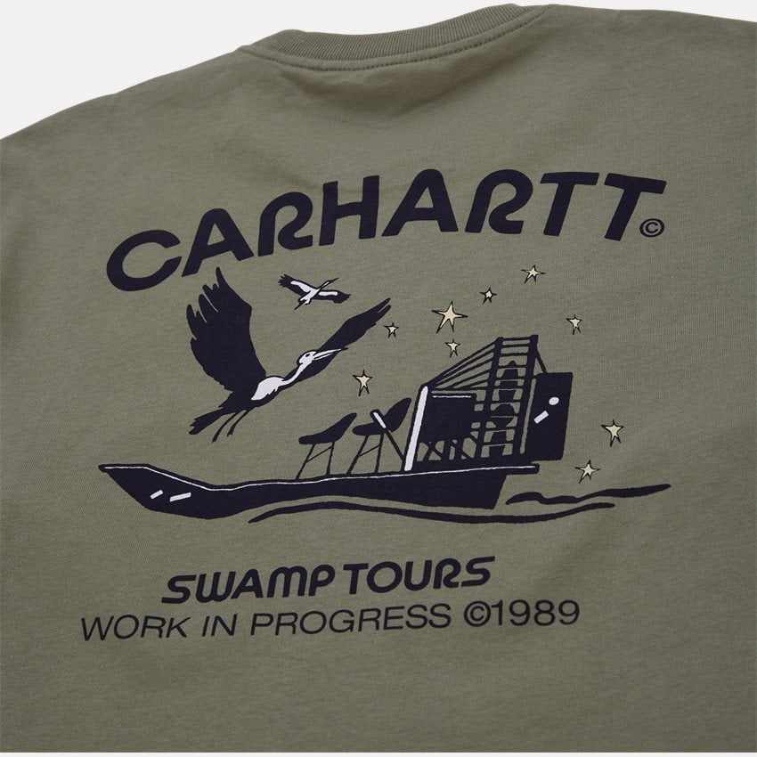 Carhartt WIP T-shirts S/S SWAMP TOURS T-SHIRT I031762 DOLLAR GREEN